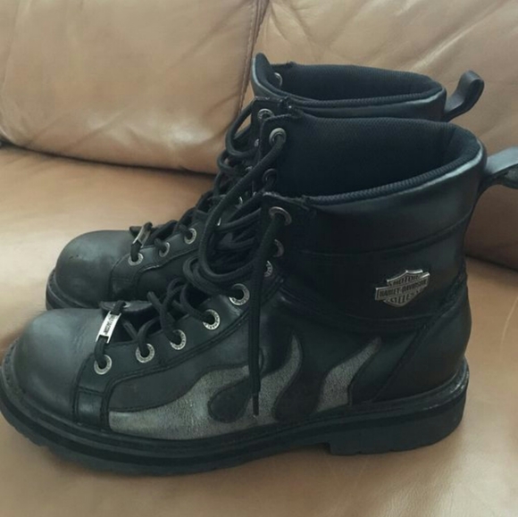 HARLEY-DAVIDSON "FLAME" LACE-UP BOOTS - Picture 1 of 5